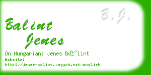 balint jenes business card